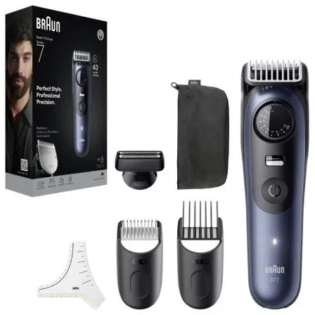 Braun Series 7 BT7520 Recortadora de Barba con 40 Ajustes, Azul/Negro